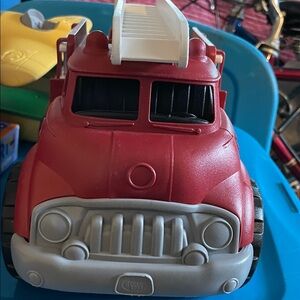 Red Kids Fire Truck Toy with White Ladder - Classic Rescue Vehicle